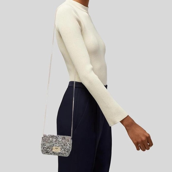 Jimmy Choo Ruby Chain-Link Glitter Mini Bag - Picture 2 of 8